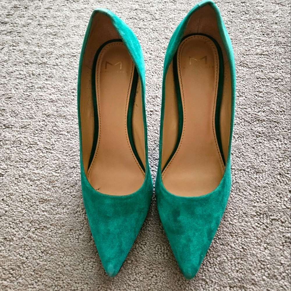 Marc Fisher Ltd Suede Heels- 8.5- green